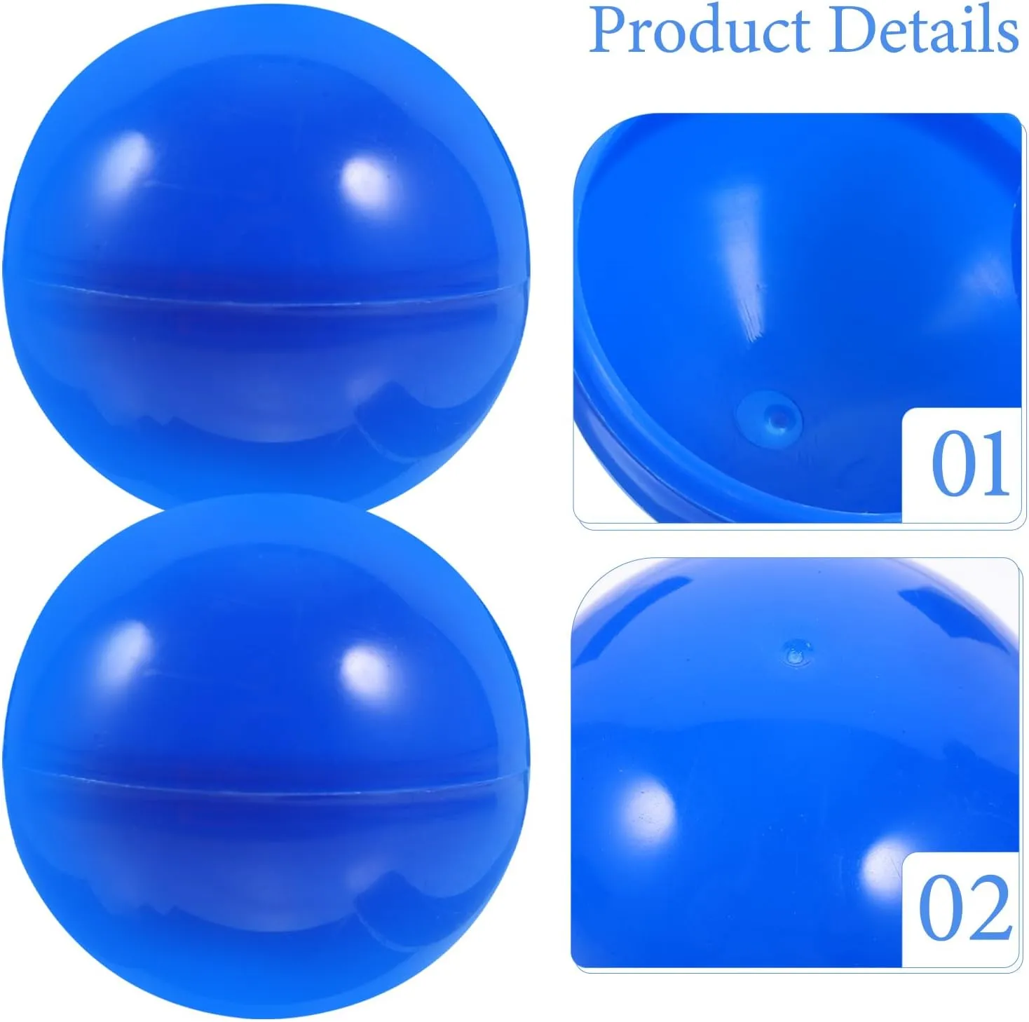 Wakauto 50pcs Raffle Bingo Balls, 4cm Plastic Hollow Lotto Balls Round Vending Machine Capsules Drawing Balls Game Props for Kids Prizes Party