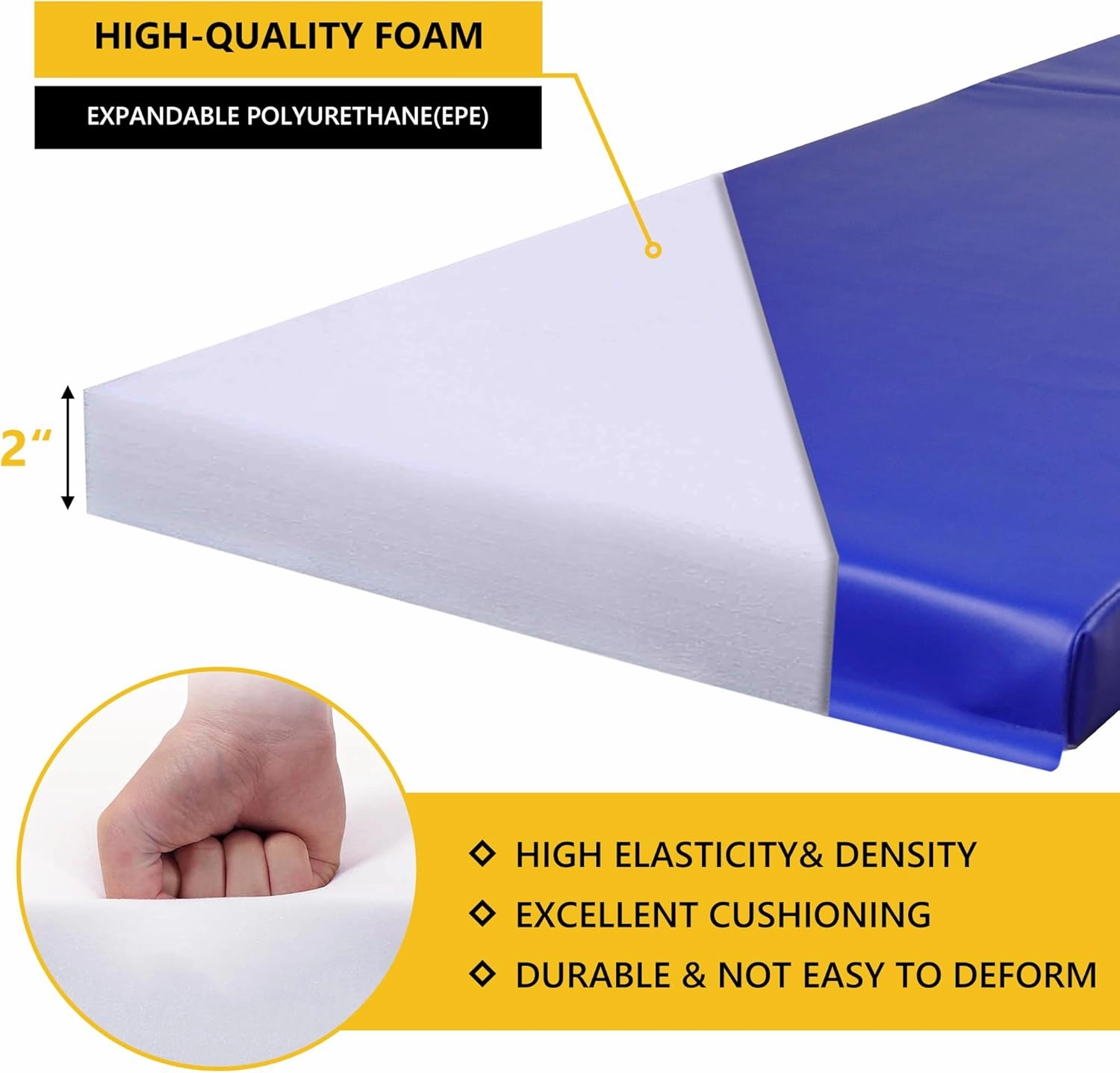 Wall Corner Guards & Edge Protector, Heavy Duty Wall Corner Protective Safety Padding, All-Weather 2 Sides Corner Pad for Gyms, Basketball Court, Playrooms, Garages,etc. (Blue, 5FT Tall 6in Sides)