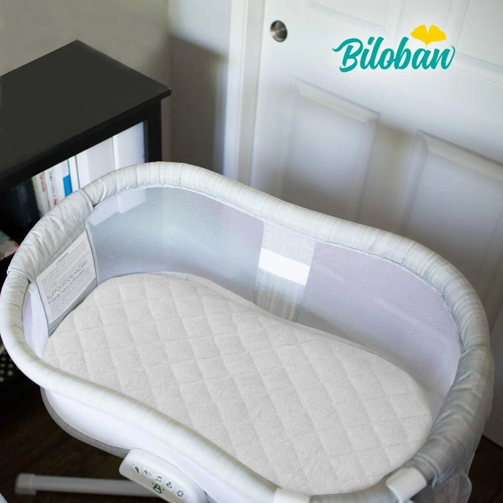 Waterproof Bassinet Mattress Pad Cover Compatible with Halo BassiNest Flex, Baby Bassinet, 2 Pack, Ultra Soft Viscose Made from Bamboo Terry Surface, Breathable and Easy Care