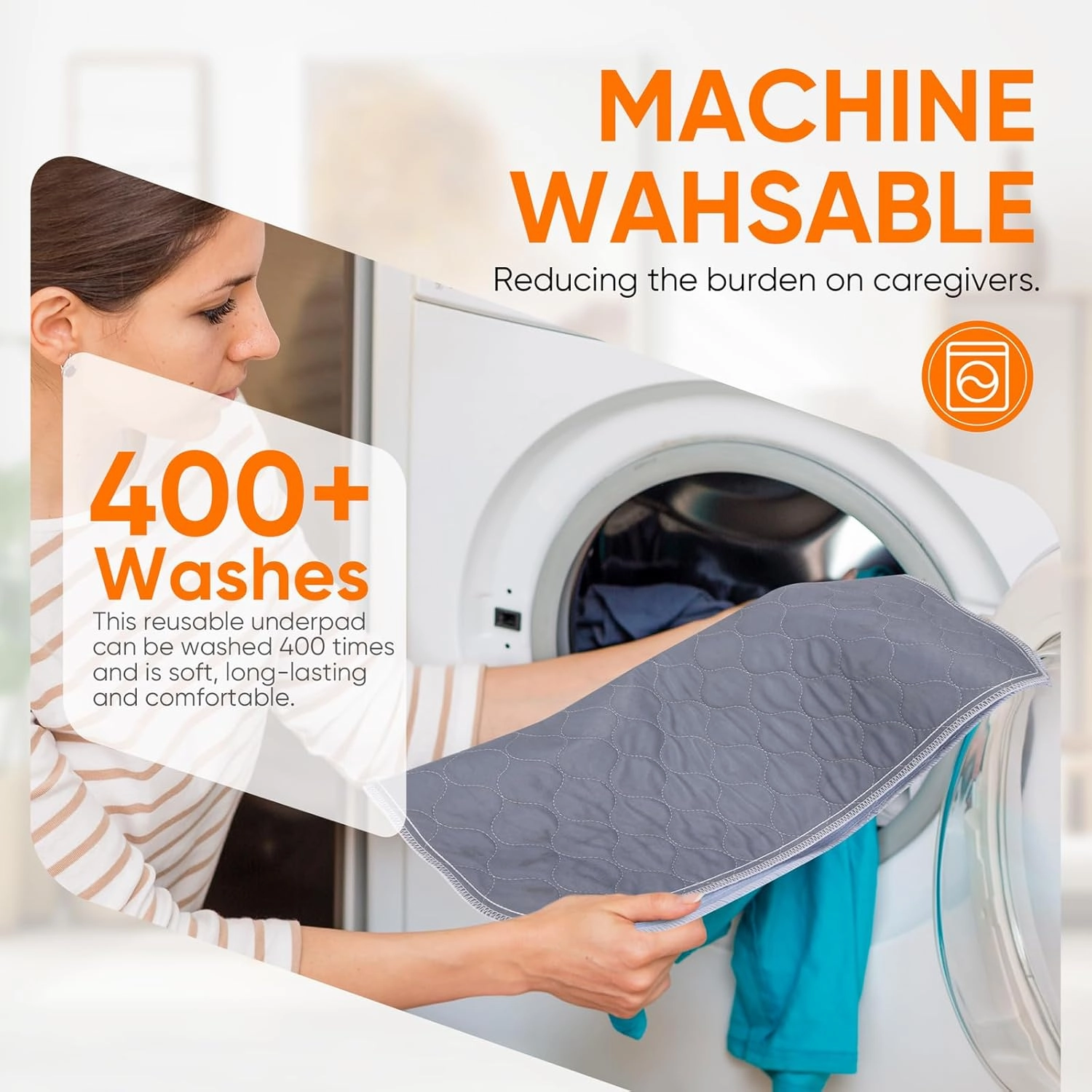 Waterproof Chair Pads for Incontinence Absorbent Seat Protector Pads for Adults Chucks Pads Washable Chair Protector Pads for Chairs Bed Adults, Elderly, Kids & Pets Gray 21"X22"4 Pack