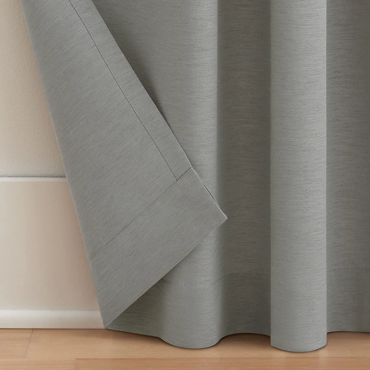 Waverly Serendipity 10 Pinch Pleat Light Filtering Rod Pocket Window Curtain for Living Room (1 Panel), 50 in x 84 in, Grey