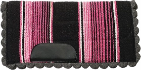 Weaver Equine 23" x 23" Pony Scalloped Navajo Horse Saddle Pad, Shock Absorbing Western Saddle Pad for Protection, Durable Equine Supplies, ‎Pink