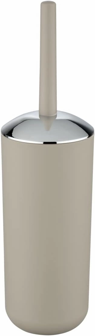 WENKO Brasil Toilet Bowl Brush and Holder, Toilet Cleaner, Toilet Wand and Cleaner Holder, Toilet Cleaners for Inside The Bowl, Made of Plastic, 3.9 x 3.9 x 14.6 in, Beige