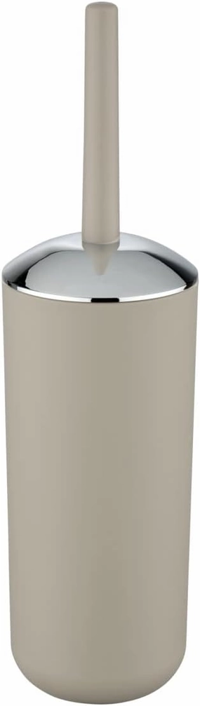 WENKO Brasil Toilet Bowl Brush and Holder, Toilet Cleaner, Toilet Wand and Cleaner Holder, Toilet Cleaners for Inside The Bowl, Made of Plastic, 3.9 x 3.9 x 14.6 in, Beige