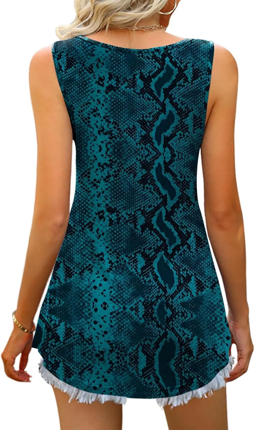 Women Tank Tops 2025 Summer Sleeveless Blouses V Neck Casual Loose Fit Flowy Shirts S-3X