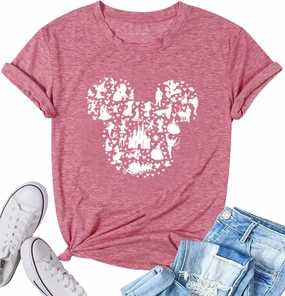 Women Magic Kingdom Castle Shirt Castle Fairy Graphic Tee Women Casual Vacation Holiday Short Sleeve Tee Top
