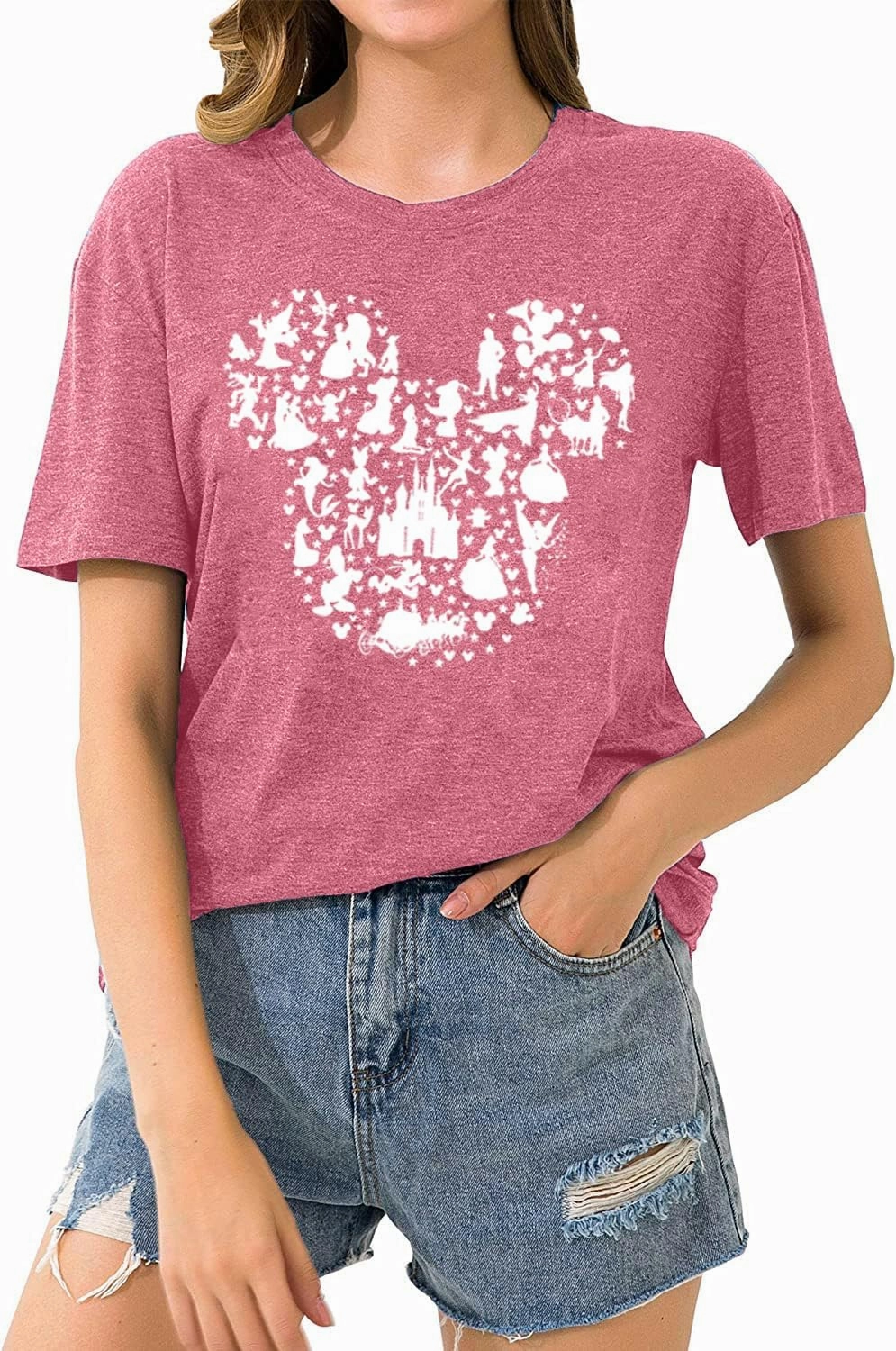 Women Magic Kingdom Castle Shirt Castle Fairy Graphic Tee Women Casual Vacation Holiday Short Sleeve Tee Top