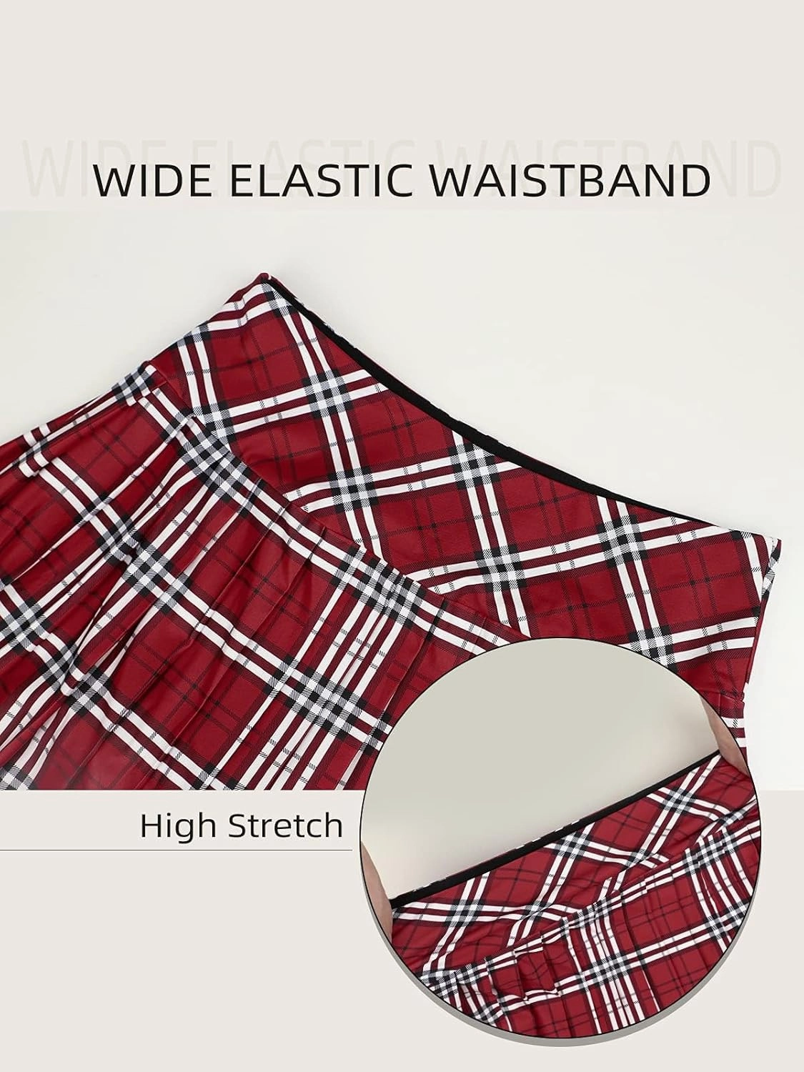 Women's Athletic Tennis Skirts Flowy Athletic Shorts for Big Girl Gym Yoga Workout Running Cute Pink Plaid Skirt for Women