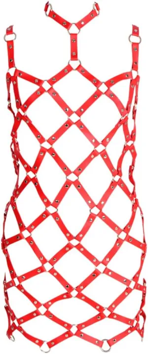 Women's full body harness bra Chest strap Punk gothic skirt Leather lingerie cage set Waist belt Dance Photography Rock