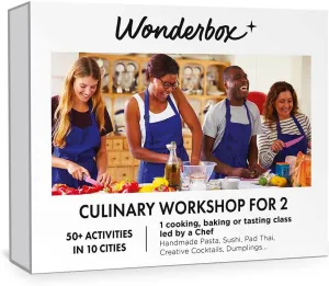 WONDERBOX – Experience Gift – Culinary Workshop - for 2 People – 1 Cooking, Baking or Tasting Class led by a Chef - Find Original Gift