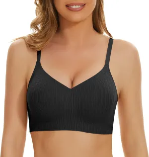 WOWENY Push Up Bras for Women No Underwire Wireless Jelly Strip Soft Support Comfortable Seamless Padded Bralette
