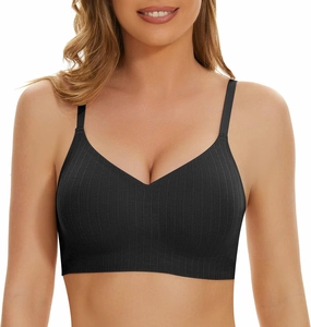 WOWENY Push Up Bras for Women No Underwire Wireless Jelly Strip Soft Support Comfortable Seamless Padded Bralette