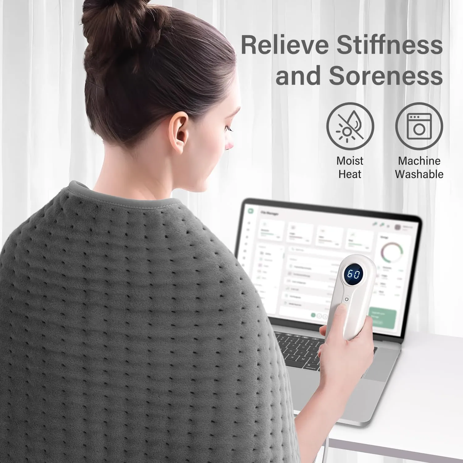 XXXL Heating Pad for Back & Women, Electric Large Heating Pads for Period Cramps Shoulder Neck Legs Pain Relief, 17"x33" King Size Heat Pad, Auto Off, Birthday Mother’s Day Gifts for Mom Dad Women Men