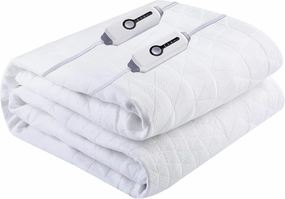 YAKEE Electric Mattress Pad Queen Size 60"x80", Dual Control Whit 4 Heating Levels, 10-Hour Auto Shut Off, Fast Heating, Deep Pocket Bed Topper Fit Up to 21", Machine Washable, White