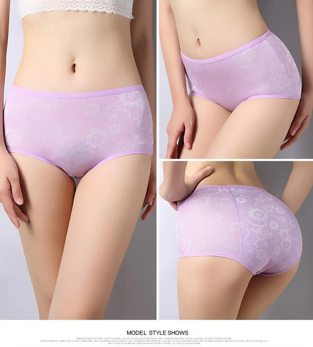 YOYI FASHION Women Menstrual Period Briefs Jacquard Easy Clean Panties US Size XXS-5XL/12