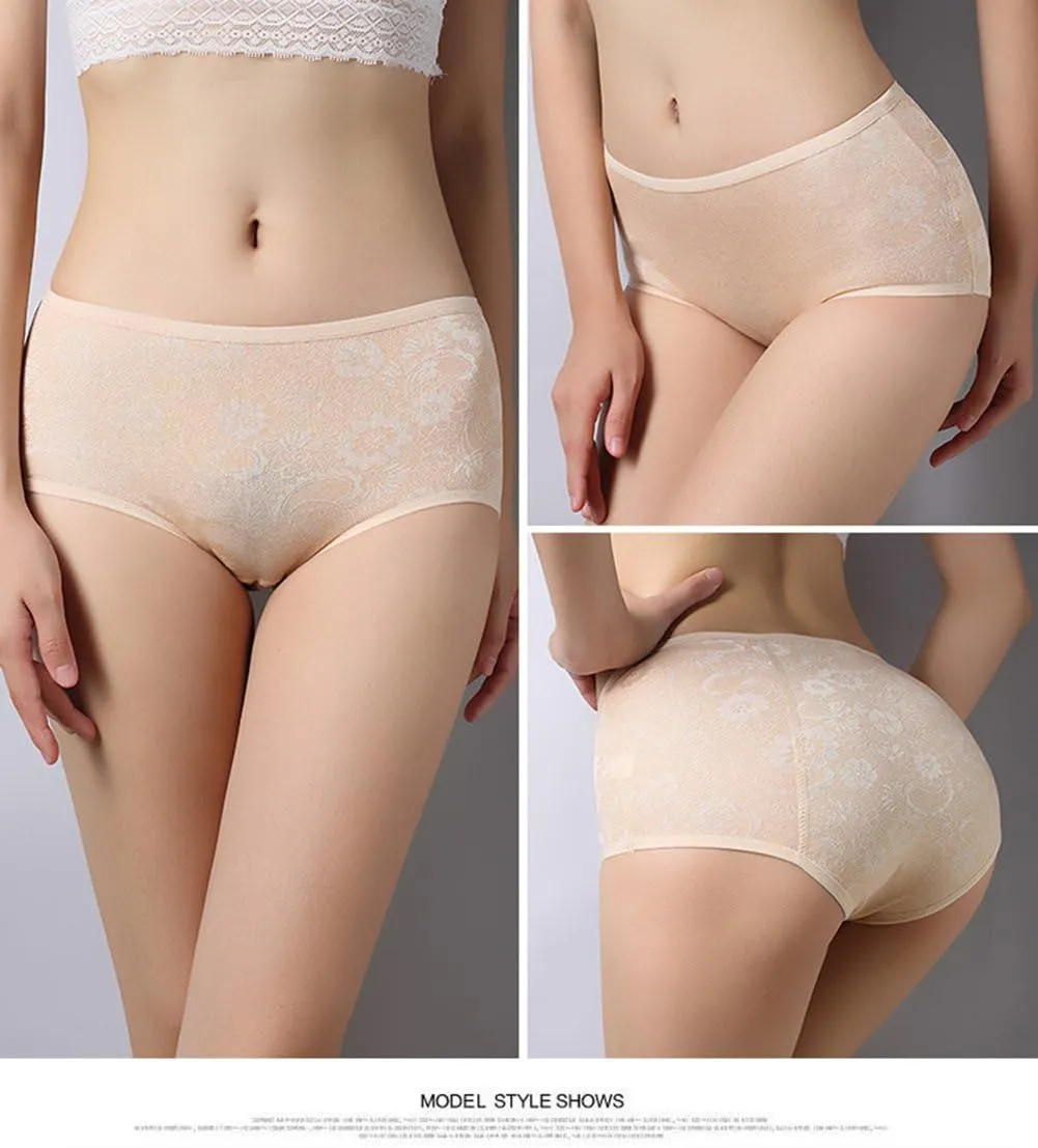 YOYI FASHION Women Menstrual Period Briefs Jacquard Easy Clean Panties US Size XXS-5XL/12