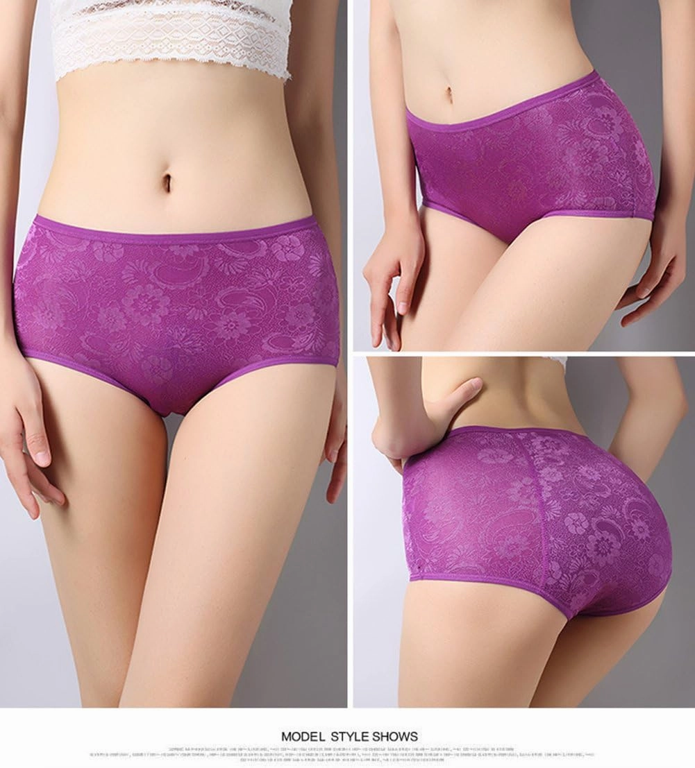 YOYI FASHION Women Menstrual Period Briefs Jacquard Easy Clean Panties 5 Pack US Size XXS-5XL/12