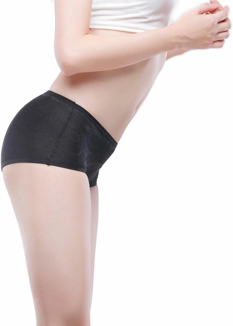 YOYI FASHION Women Menstrual Period Briefs Jacquard Easy Clean Panties US Size XXS-5XL/12