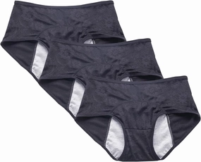 YOYI FASHION Women Menstrual Period Briefs Jacquard Easy Clean Panties US Size XXS-5XL/12