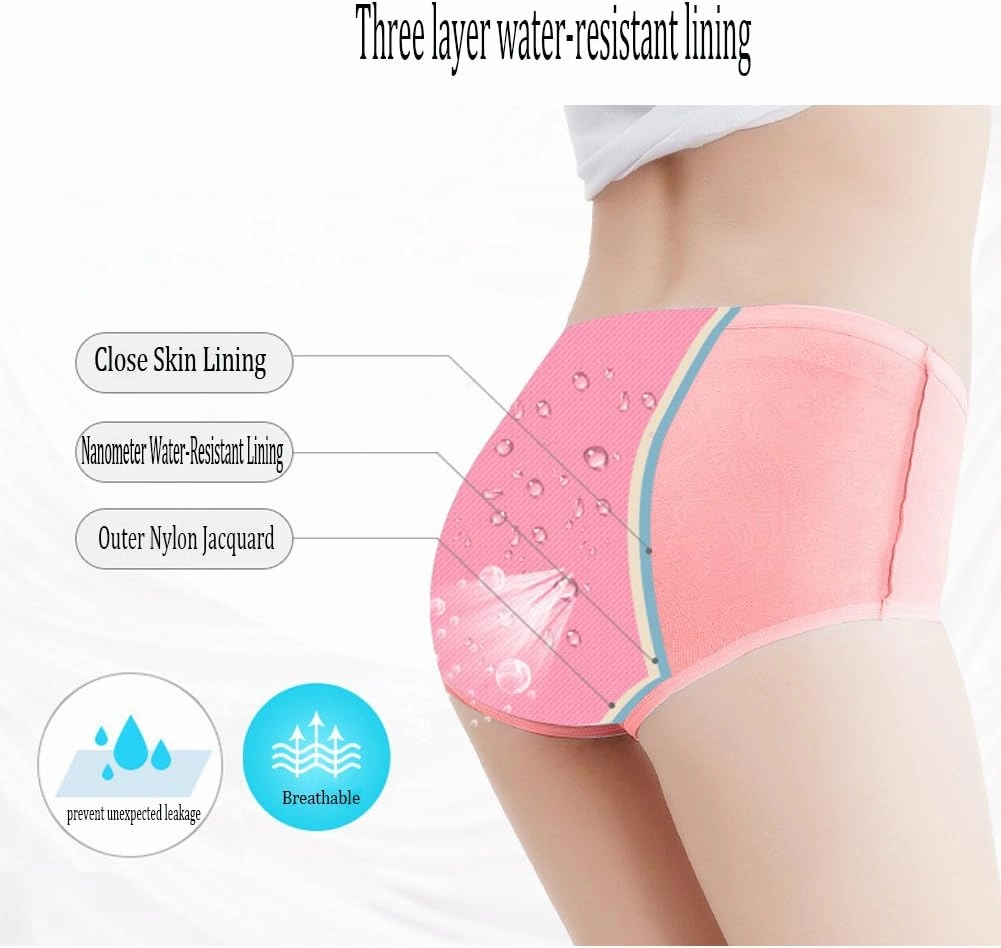 YOYI FASHION Women Menstrual Period Briefs Jacquard Easy Clean Panties US Size XXS-5XL/12