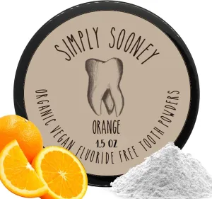 Zero Waste Paper Bag Kid Safe Orange Organic Vegan Fluoride Free Remineralizing Tooth Powder - Ships Without Any Plastic